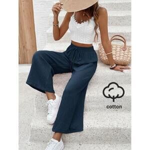 Frenchy Women's Solid Color Drawstring Waist Casual Versatile Fashion Pant